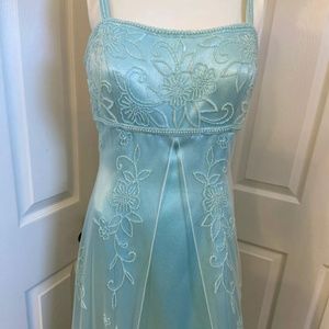 JOVANNI NEW YORK TEAL BEADED Sheer Accents